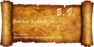 Barta Izaiás névjegykártya